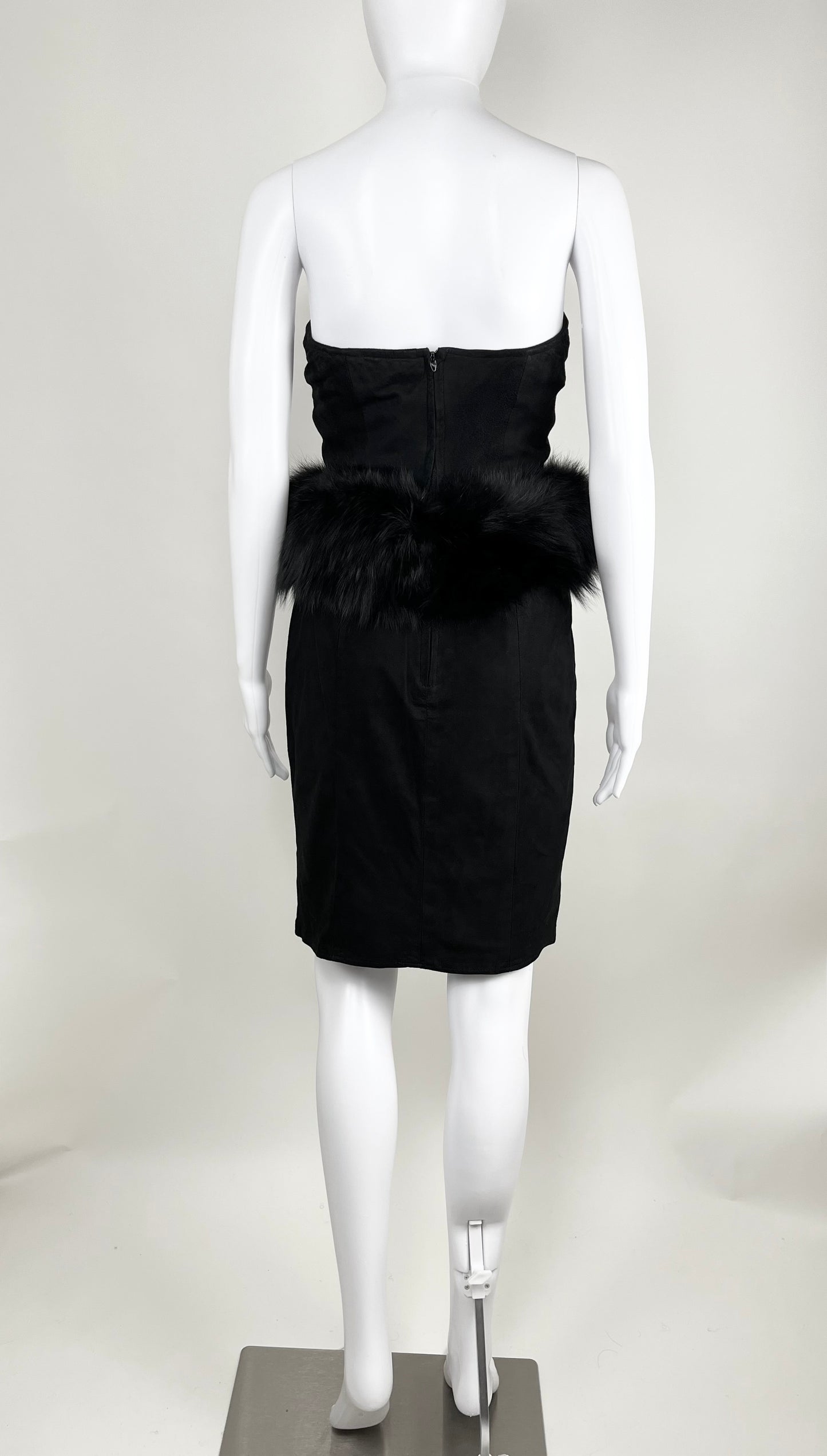 1980’s Suede & Fox Fur Dress