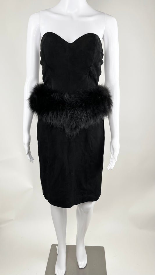 1980’s Suede & Fox Fur Dress